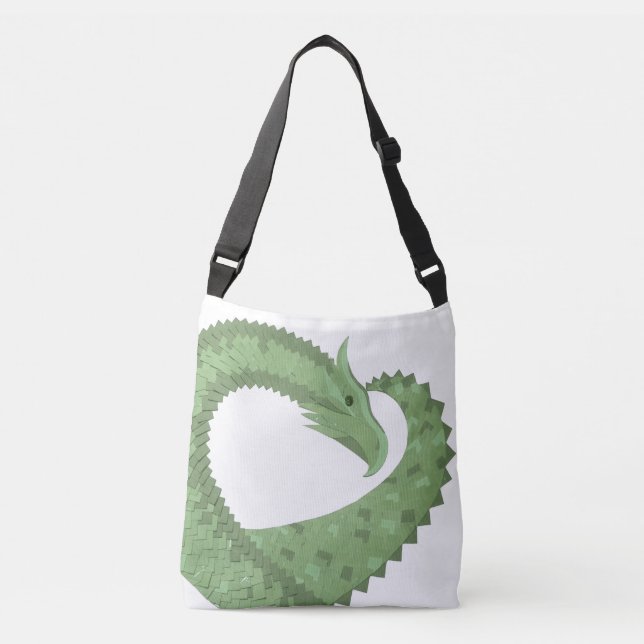 Sac Ajustable Dragon de coeur vert olive blanc (Devant)