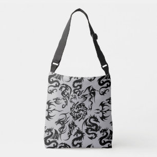 Sac Ajustable Dragons noirs motif contour.b Gray BG