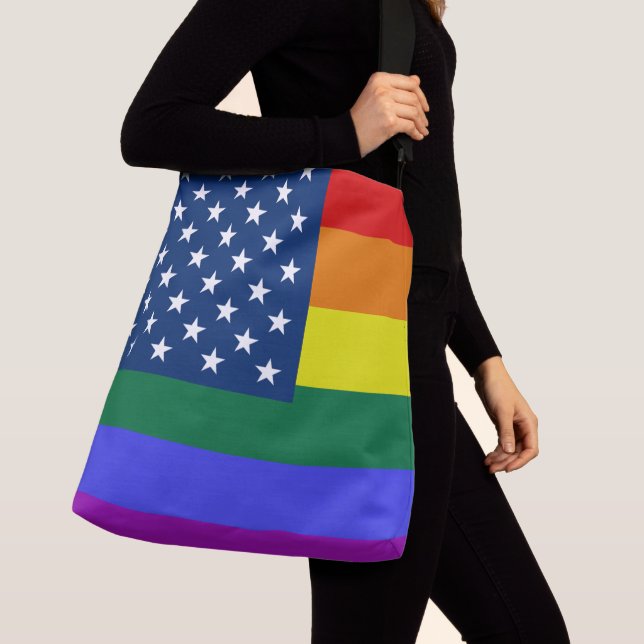 Sac Ajustable Drapeau américain LGBT Pride avec étoiles (De près)