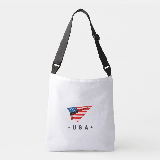 Sac Ajustable Drapeau avion en papier USA (Devant)