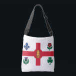 Sac Ajustable Drapeau de Montréal (Québec)<br><div class="desc">Sac avec le drapeau de Montréal,  la ville la plus peuplée de la province de Québec,  Canada. Drapeau blanc avec croix rouge,  pin blanc,  fleur de lys bleu,  rose rouge de Lancaster,  shamrock et chardon</div>