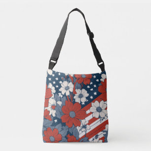 Sac Ajustable Drapeau et fleurs américains Pastel Muted
