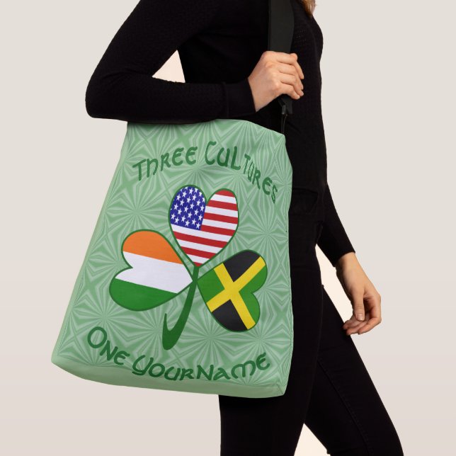 Sac Ajustable Drapeau Shamrock irlandais jamaïcain personnalisé (De près)
