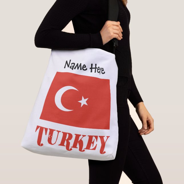 Sac Ajustable Drapeau Turc Turquie Personnalisation Rouge  (De près)