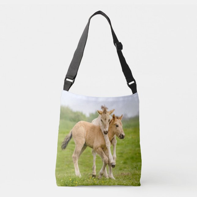 Sac Ajustable Drôle Chevaux Konik Sauvages Foals Jouant Ensemble (Devant)