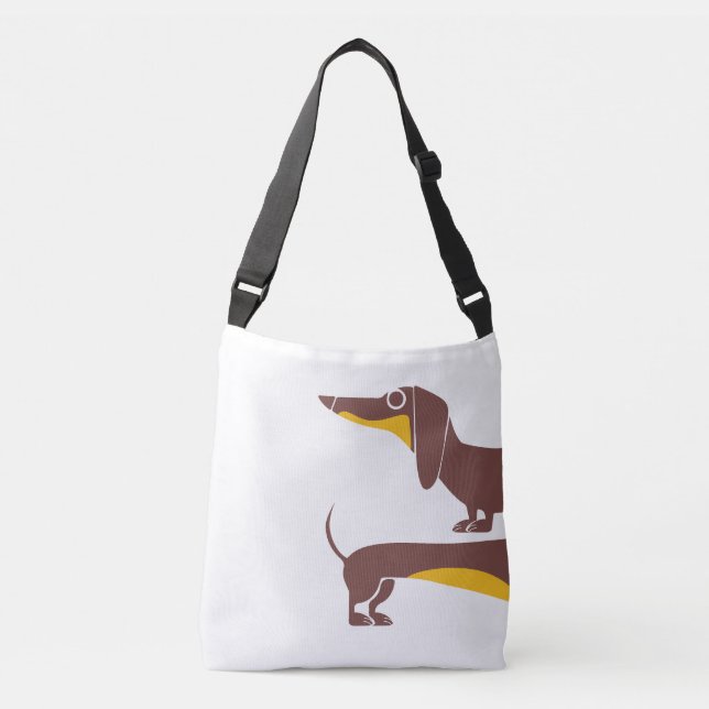 Sac Ajustable Drôle mignon dachshund pour parent chien long (Devant)