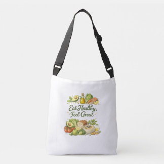 Sac Ajustable Eat Healthy Feel Great Healthy Nutrition Life Tote