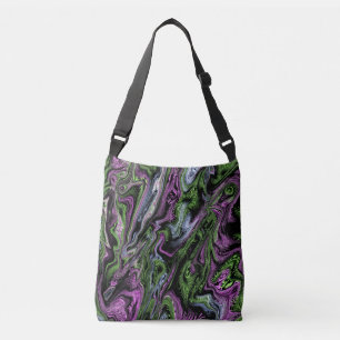 Sac Ajustable Effet de fil de soie violet et vert Art liquide