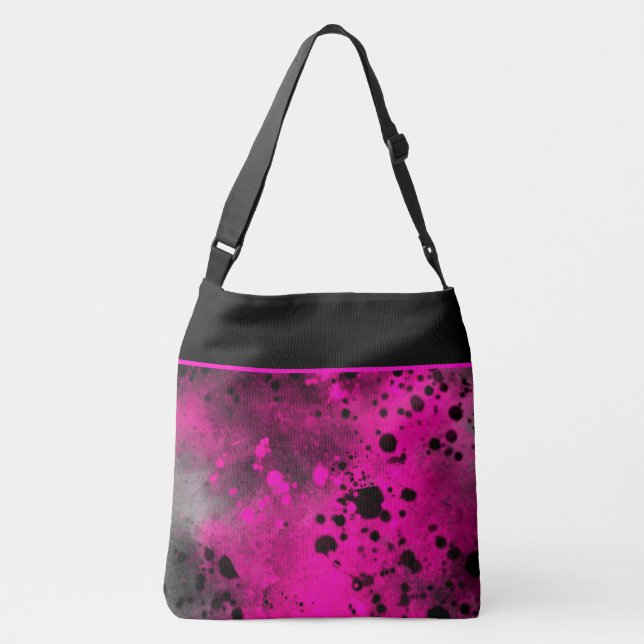 Sac Ajustable Effet Retro Paint Splatter rose et noir (Dos)
