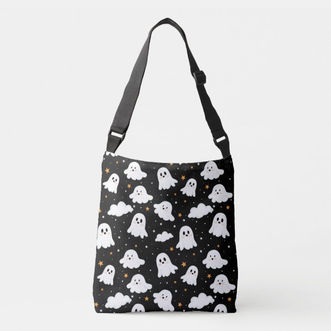Sac Ajustable Éffrayant mignon Halloween Ghost Nuageux Star Sky (Devant)