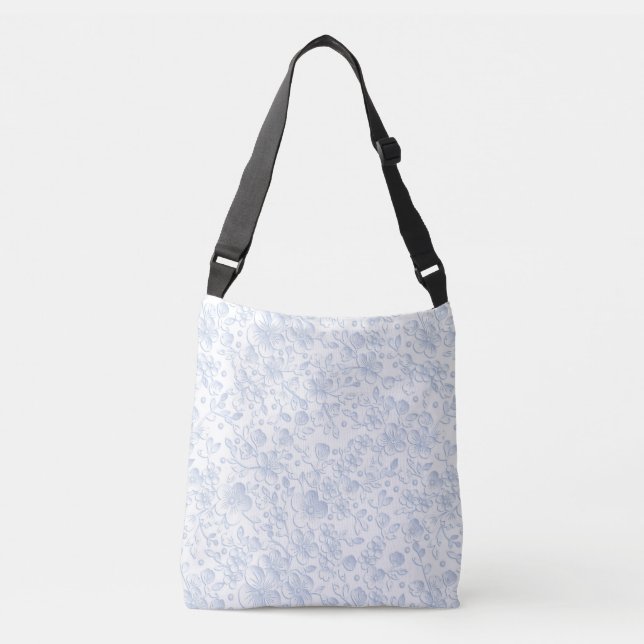 Sac Ajustable Élégant Blanc Floral Hibiscus Daisies Motif | (Devant)