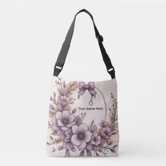 Sac Ajustable Élégant floral lavande Coquette Bow Personnalisé