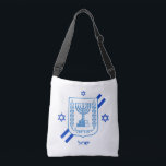 Sac Ajustable Elegant Israel fashion bags & Israeli Flag<br><div class="desc">Crossbody Bag : Elégant drapeau israélien avec texte / nom personnalisé hébreu - amour mon pays, patriotes / fans de sports</div>