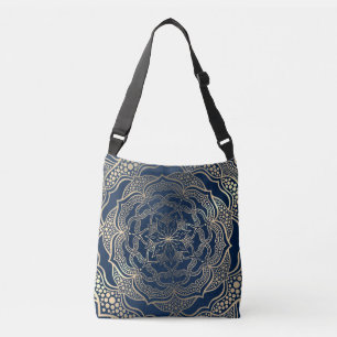 Sac Ajustable Elégant Mandala Art Boho Gold et Navy Blue Luxury