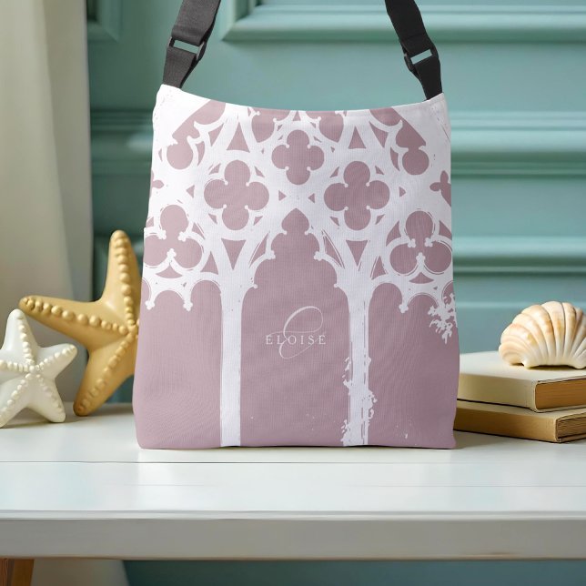 Sac Ajustable Élégant Minimal Chic Typographie Arc Gothique Rose (Créateur téléchargé)
