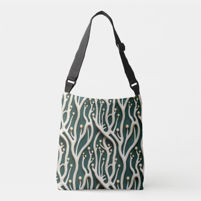 Sac Ajustable Élégant motif floral vert classique (Devant)