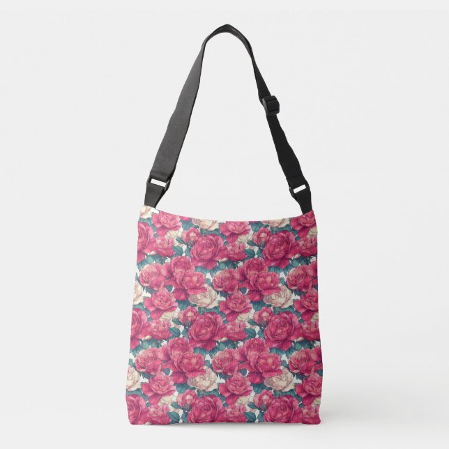Sac Ajustable Élégant Motif Rose (Devant)