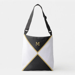 Sac Ajustable Élégant Noir, Or et Blanc