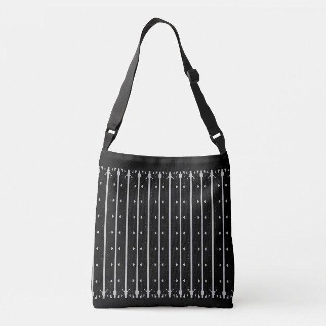 Sac Ajustable Élégant rayé vertical noir (Dos)