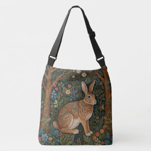 Sac Ajustable Élégant retro lapin boisé boisé fleuri