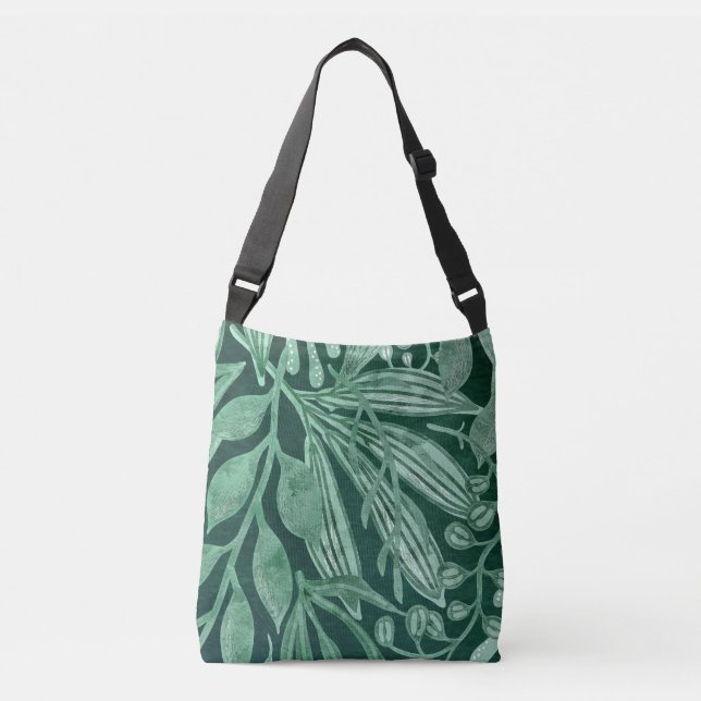 Sac Ajustable Elégante aquarelle Botanique Vert Feuille (Devant)