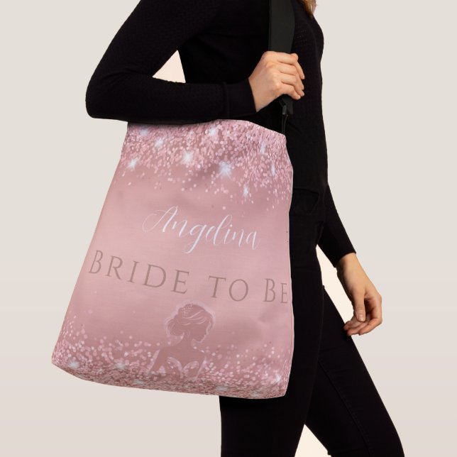 Sac Ajustable Élégante Douche de Mariée Luxe Rose Doré Scintilla (De près)