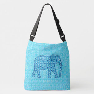 Sac Ajustable Éléphant de fleur de Lotus - turquoise