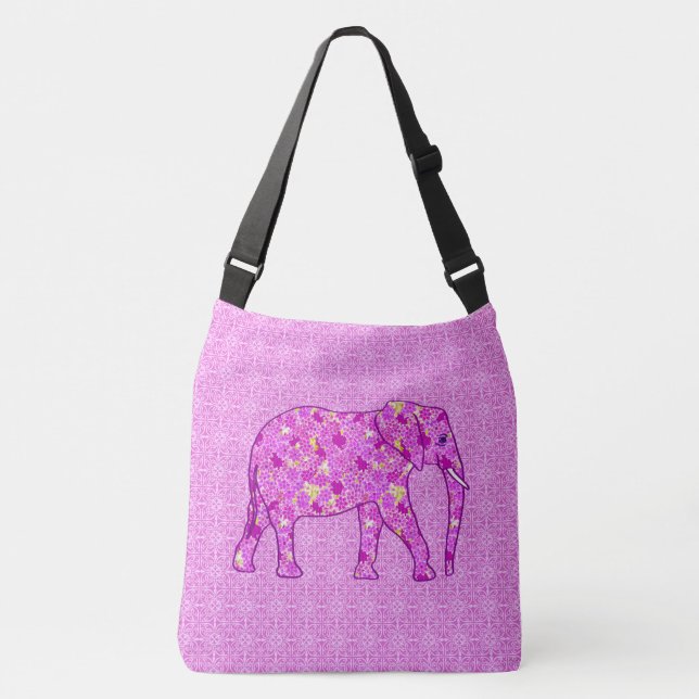 Sac Ajustable Éléphant fleur - orchidée et magenta (Devant)