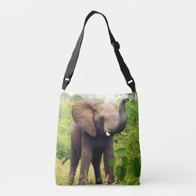 Sac Ajustable Éléphant sauvage et plantes tropicales (Dos)