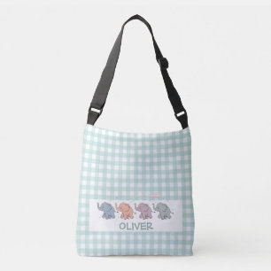 Sac Ajustable Éléphants de dessin animé mignons à carreaux