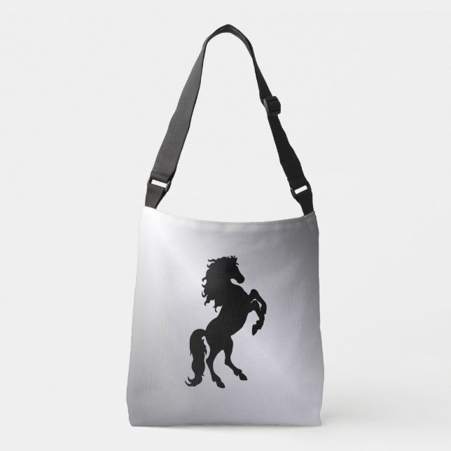 Sac Ajustable Élevage de l'étalon noir / Cheval sur argent (Devant)
