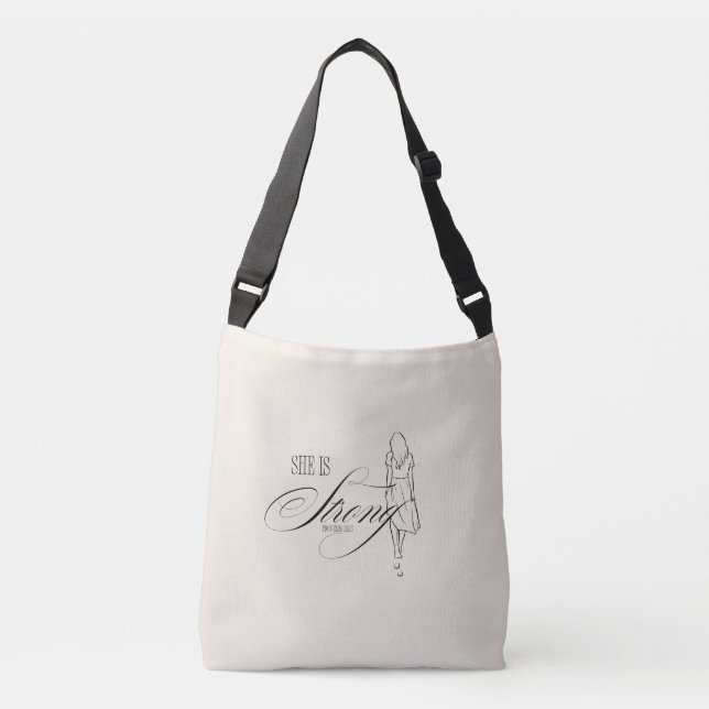 Sac Ajustable Elle est forte Proverbes 31:25 (Devant)