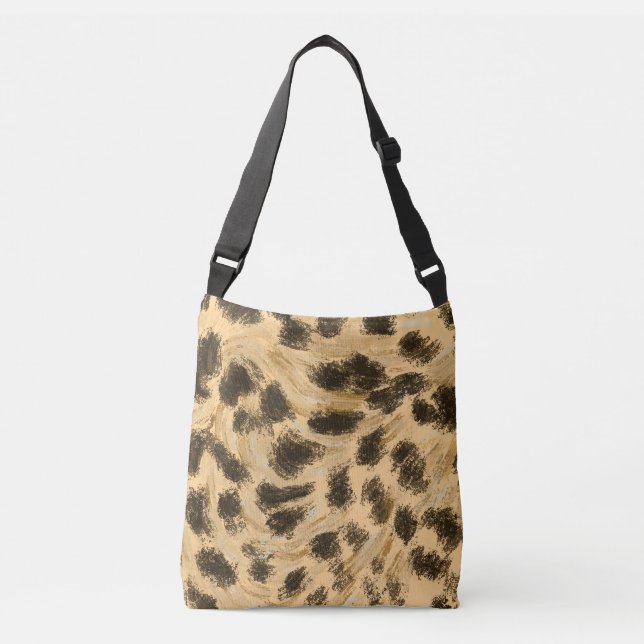 Sac Ajustable Empreinte de léopard Crossbody Fourre-tout (Devant)