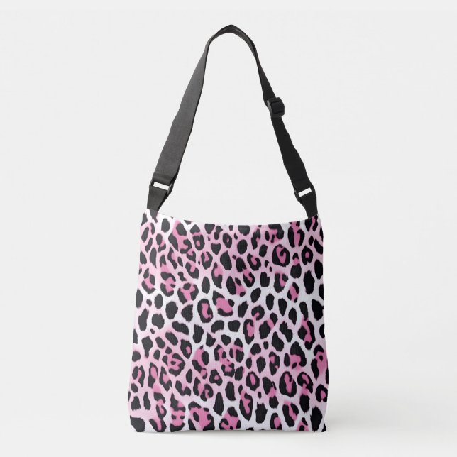 Sac Ajustable Empreinte de léopard Rose Et Blanc (Devant)