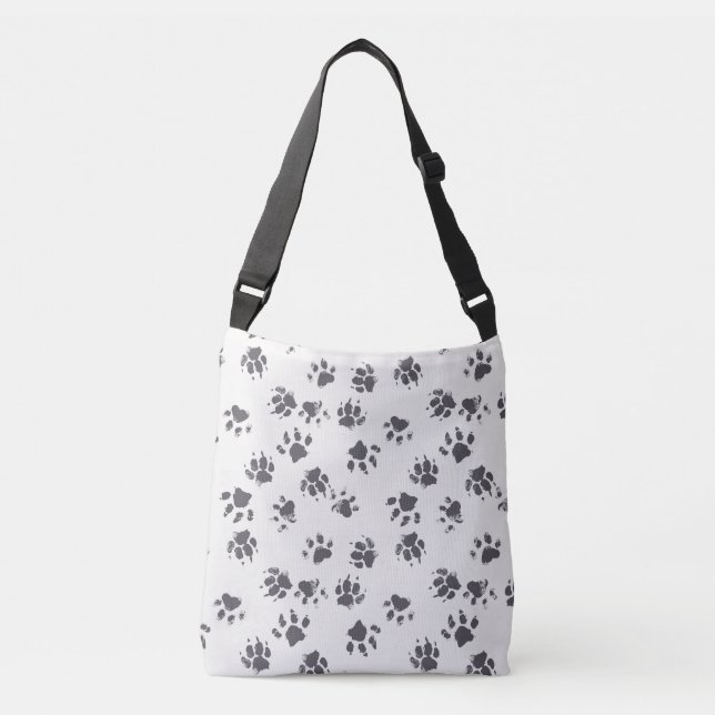 Sac Ajustable Empreintes Paw : Chien Monochrome Sans Seamless. (Devant)