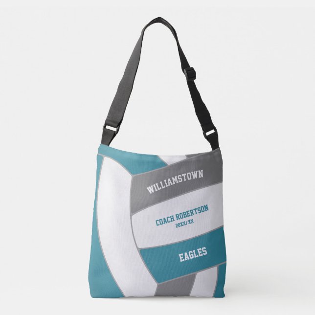 Sac Ajustable entraîneur de volley-ball de l'équipe gris turquoi (Devant)