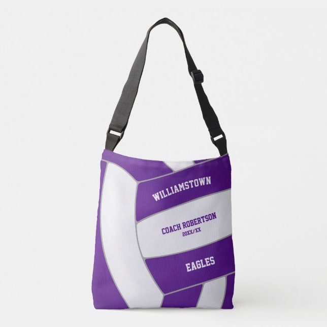 Sac Ajustable entraîneur de volley-ball violet blanc (Devant)