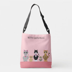 Sac Ajustable Équipe de chaton mignon et calligraphie sur corail