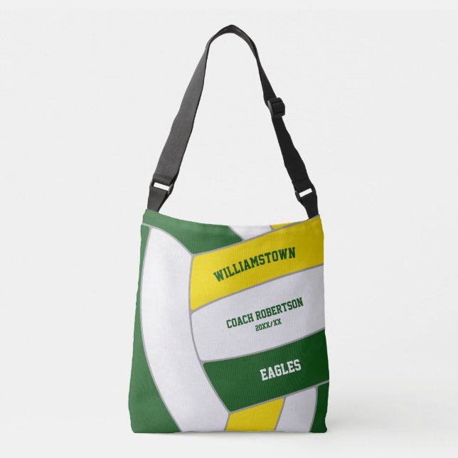 Sac Ajustable équipe d'or vert couleurs volleyball entraîneur (Devant)