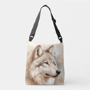 Sac Ajustable Esprit de loup aquarelle – Faune mystique
