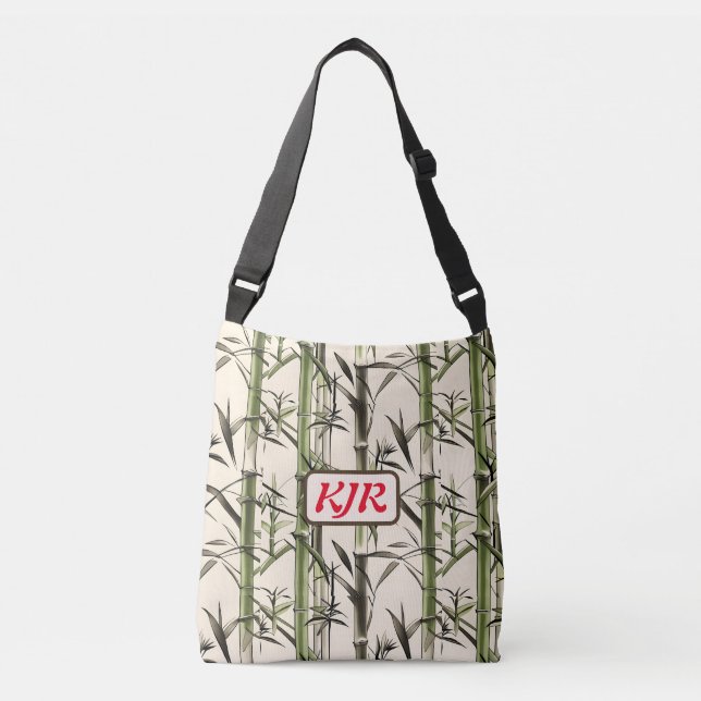 Sac Ajustable Étapes en bambou vert et Feuille (Devant)