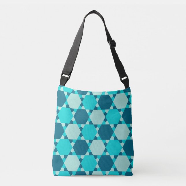 Sac Ajustable Étoile bleue de David Motif d'illusion optique (Devant)