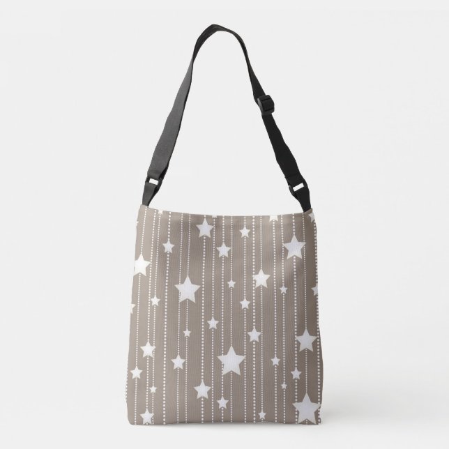 Sac Ajustable Étoiles blanches en beige, points et rayures (Dos)