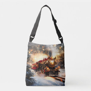 Sac Ajustable Express du train de Noël vintage Nuit Neige