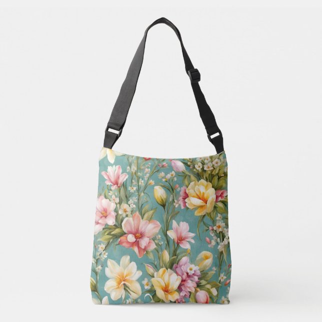 Sac Ajustable Exquise rose, Magnolia Jaune aux fleurs blanches (Devant)
