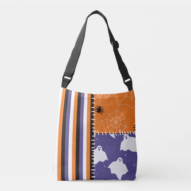Sac Ajustable Fantômes de patchwork d'Halloween (Devant)