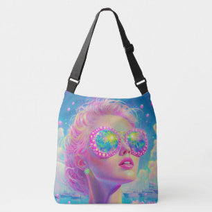 Sac Ajustable Femme de Néon glamour avec lunettes étincelantes