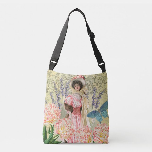 Sac Ajustable Femme victorienne florale rose Régence (Devant)