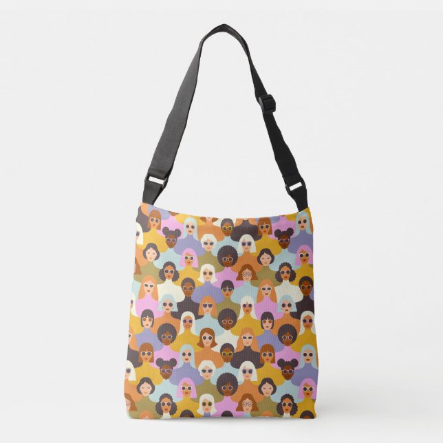 Sac Ajustable Femmes rétrogrades du Motif mondial (Devant)