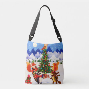 Sac Ajustable Festif de Noël Montagne Forêt Famille d'animaux